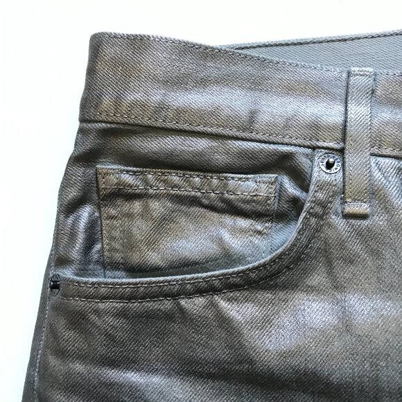 Veronica Beard Daniela High Rise Straight Leg Jeans Womens 29 Silver Coated Pant - Picture 7 of 16